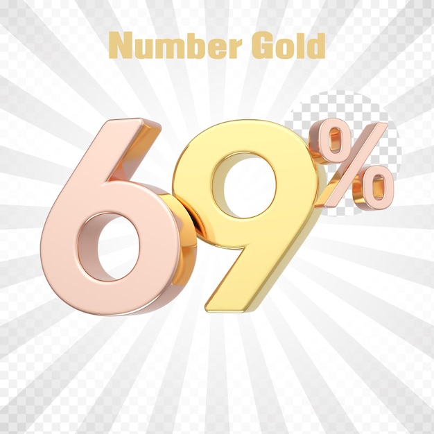 Render 3D de un 62 por ciento de oro