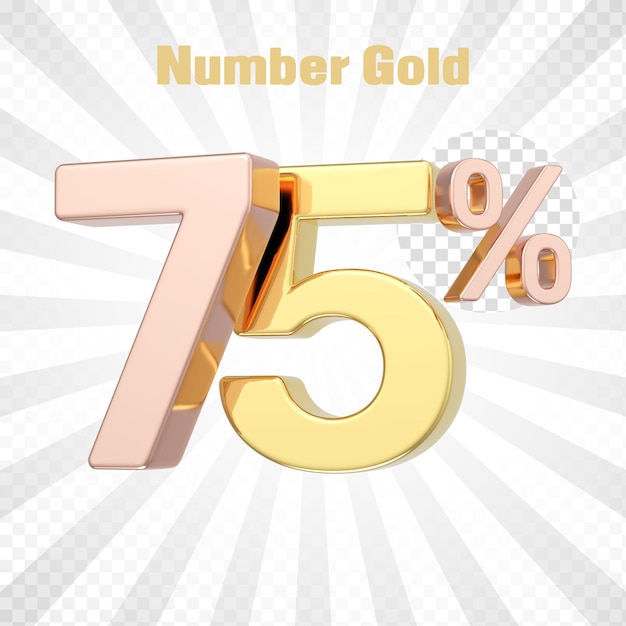 Render 3d de un 62 por ciento de oro