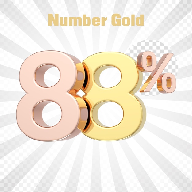 Render 3D de un 62 por ciento de oro