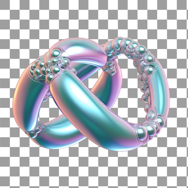 Render 3d abstract formas holograficas orgánica con efecto cromo