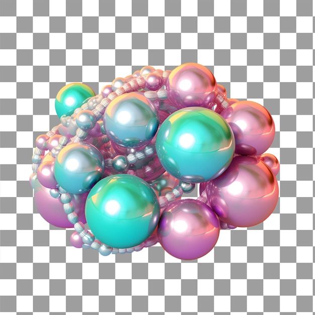 PSD render 3d abstract formas holograficas orgánicas com efeito de cromo
