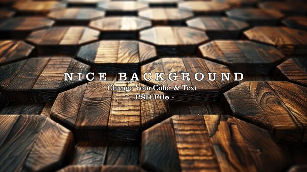 Render 3d Abstract hexágono de madera marrón patrón de mosaico textura de fondo Imagen generada por IA