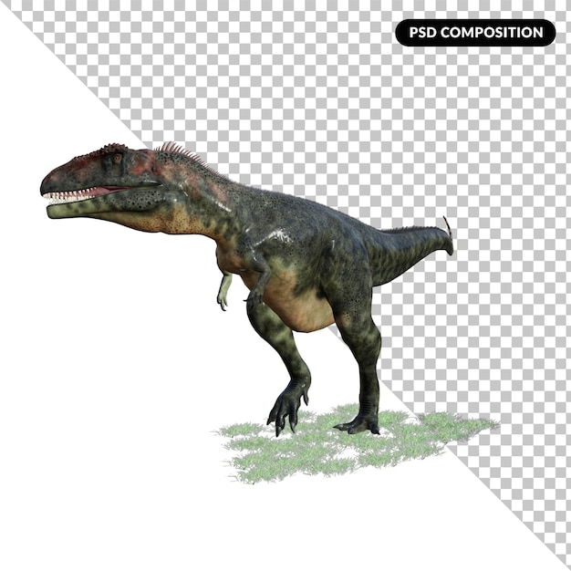 PSD render 3d aislado de dinosaurio