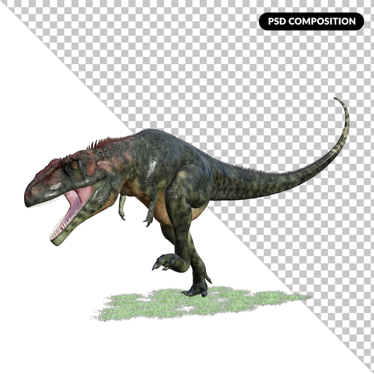 PSD render 3d aislado de dinosaurio
