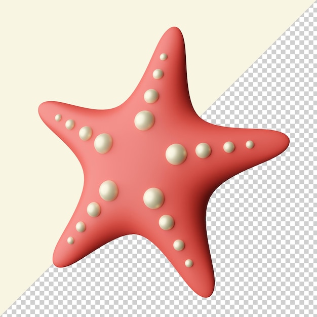 Render 3d aislado de estrella de mar