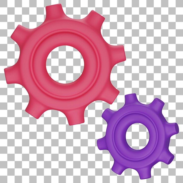 PSD render 3d aislado de icono de ajuste de engranaje psd