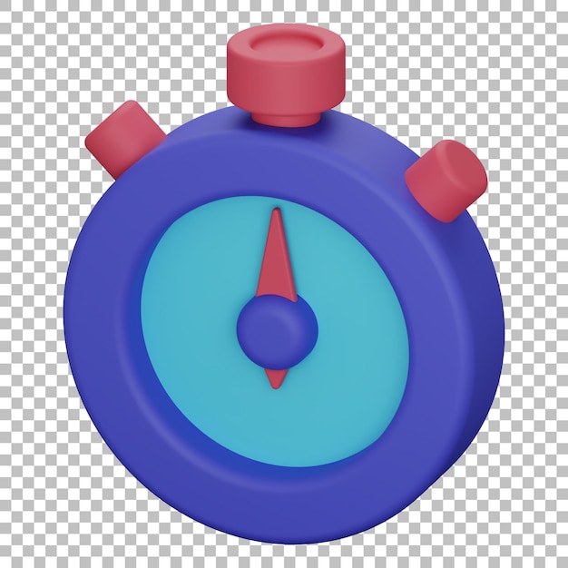 PSD render 3d aislado de icono de cronómetro psd