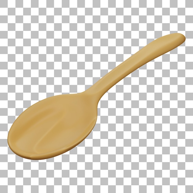 Render 3d aislado de icono de cuchara de madera psd