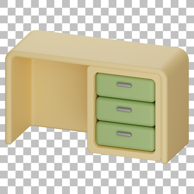 PSD render 3d aislado de icono de escritorio de oficina psd