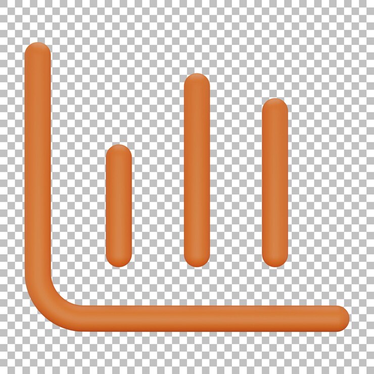 PSD render 3d aislado de icono de gráfico de barras psd