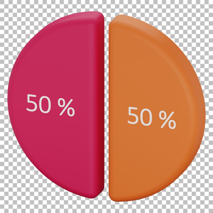 PSD render 3d aislado de icono de gráfico circular psd