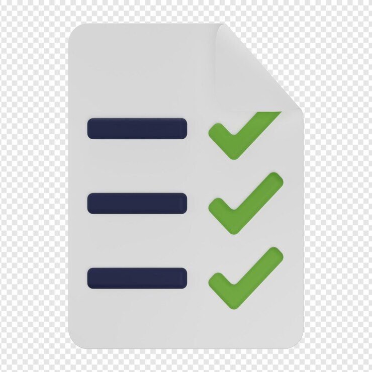 PSD render 3d aislado del icono de informe de lista de verificación psd