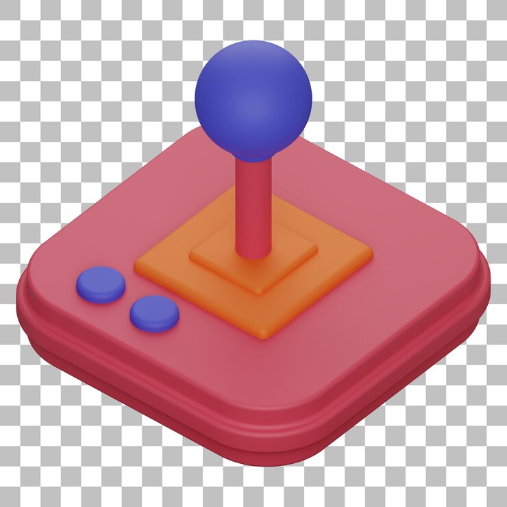 PSD render 3d aislado del icono del joystick del juego psd