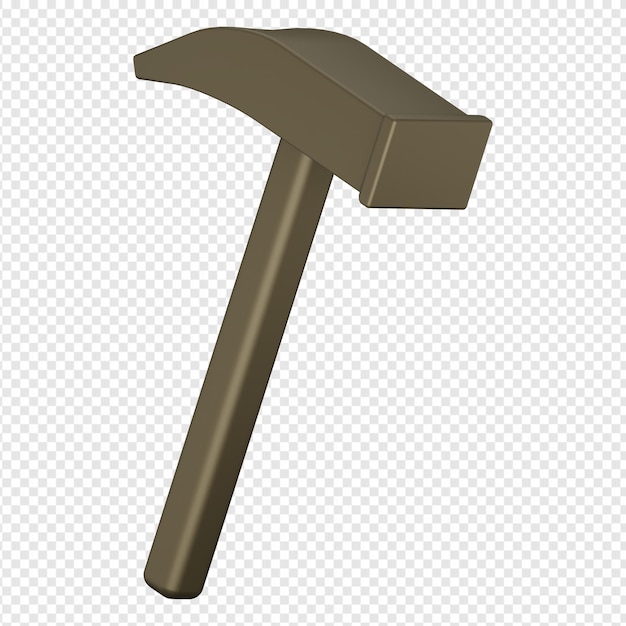 PSD render 3d aislado de icono de martillo psd