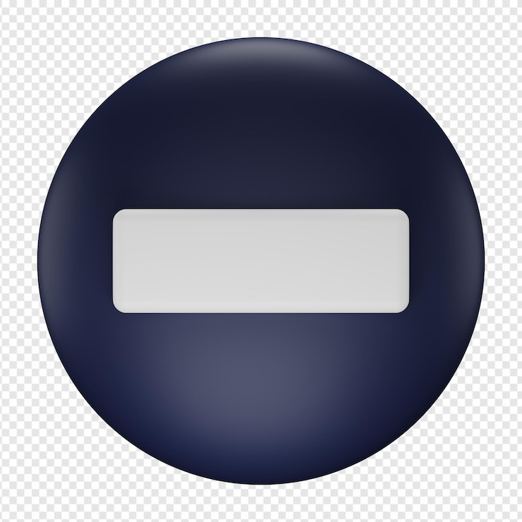 PSD render 3d aislado del icono menos psd