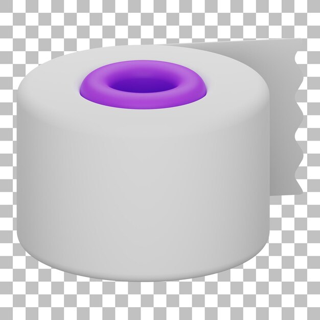 PSD render 3d aislado de icono de papel higiénico psd