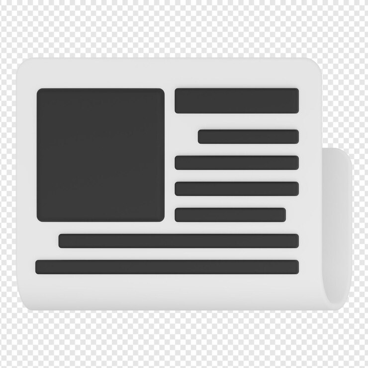 PSD render 3d aislado de icono de periódico psd