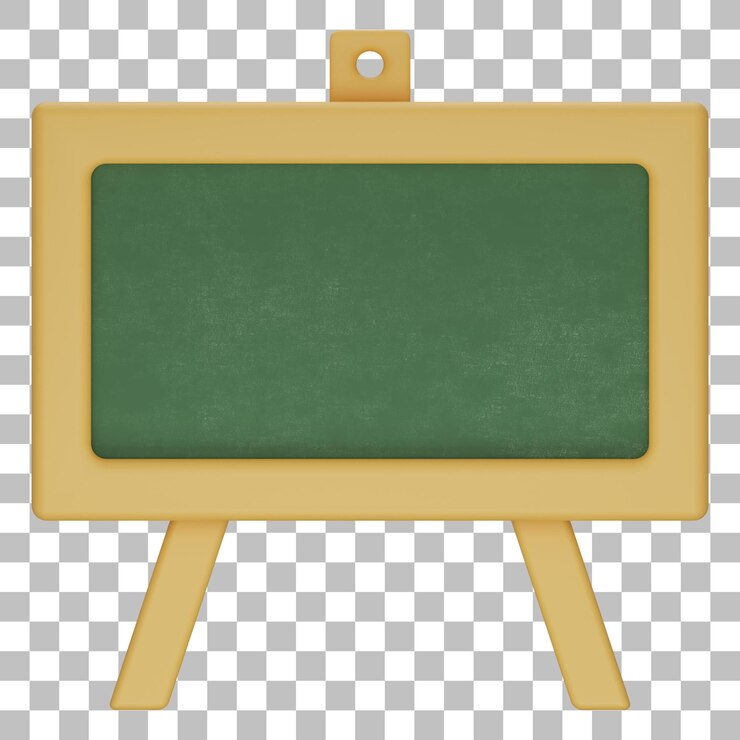 PSD render 3d aislado de icono de pizarra verde psd