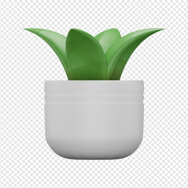 PSD render 3d aislado del icono de planta decorativa psd