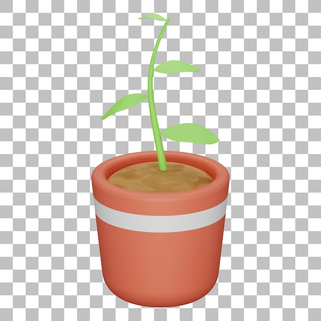 Render 3d aislado de icono de planta psd