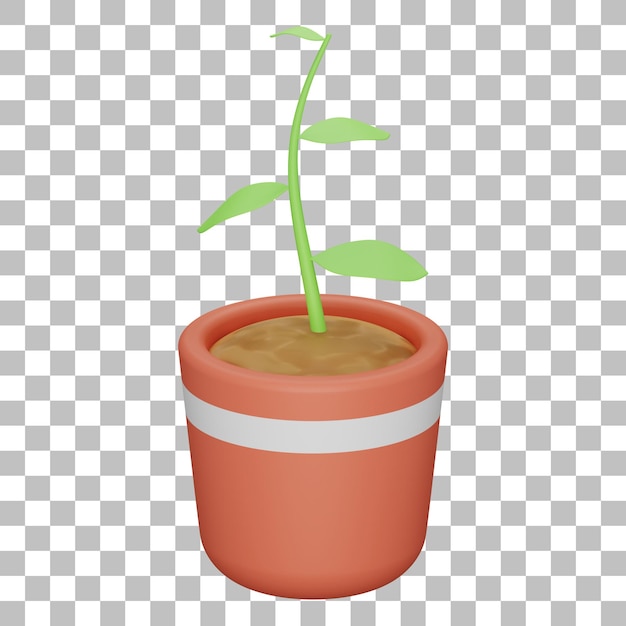 PSD render 3d aislado de icono de planta psd