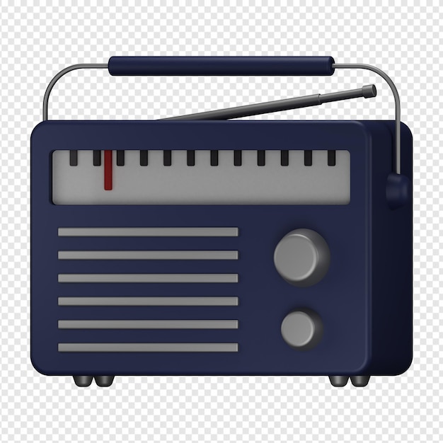 Render 3d aislado de icono de radio psd