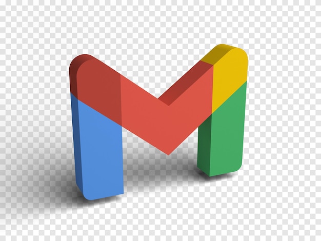 PSD render 3d aislado del logotipo de gmail