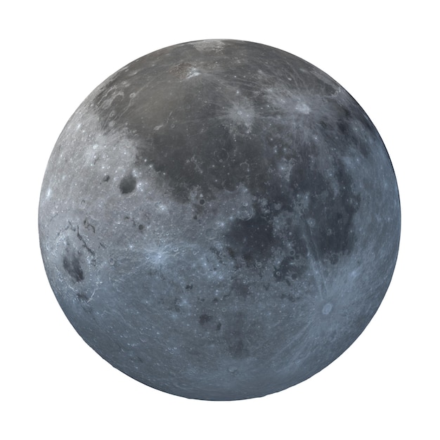 PSD render 3d aislado de la luna