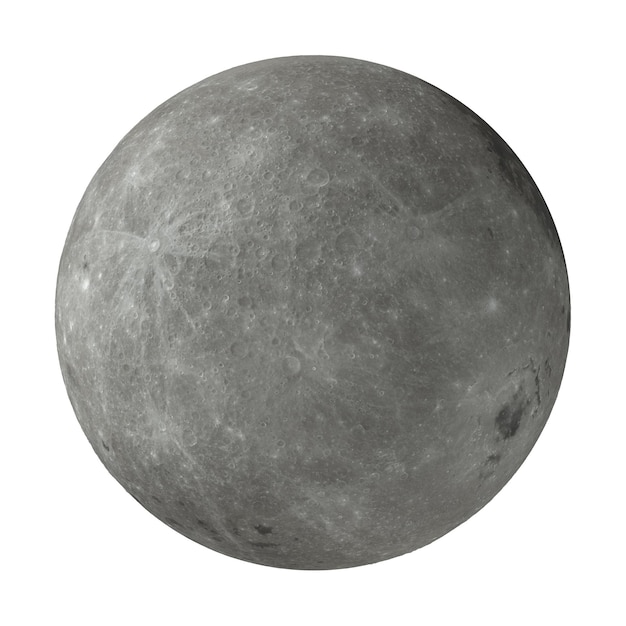 PSD render 3d aislado de la luna