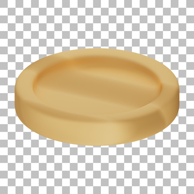 Render 3d aislado de posavasos de vidrio icono psd