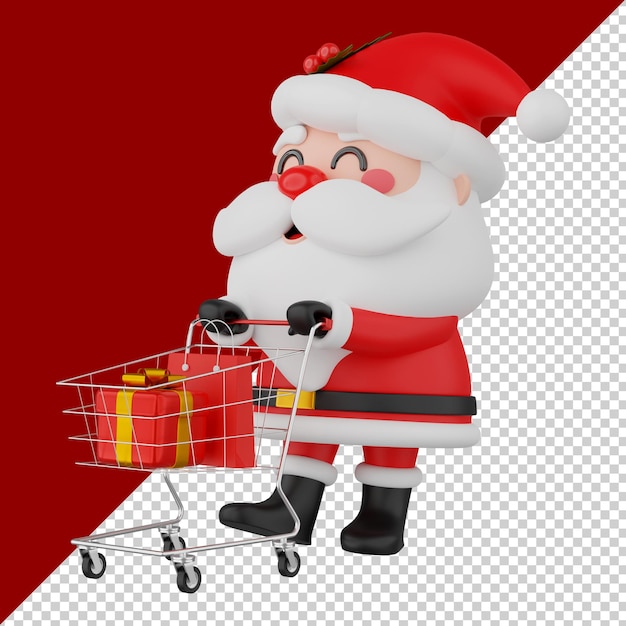 render 3d aislado de santa claus