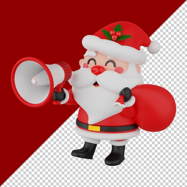 render 3d aislado de santa claus