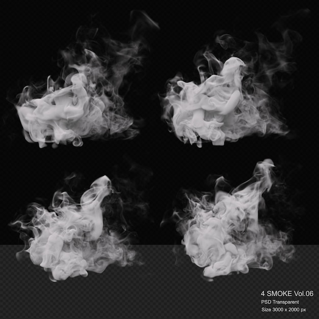 Render 3d aislado de vapor y humo