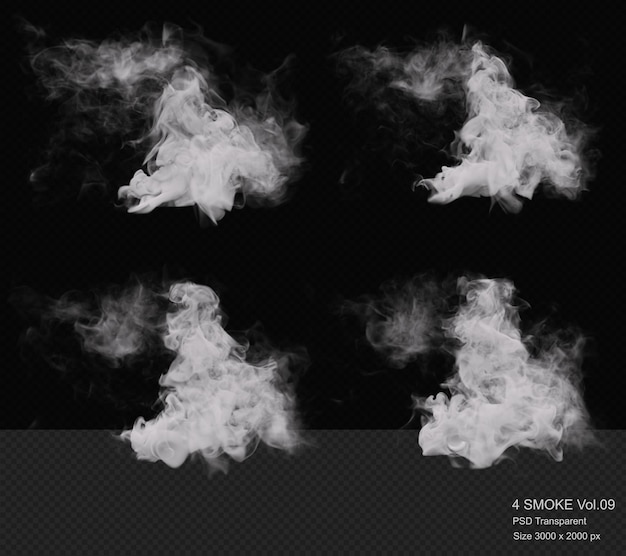 Render 3d aislado de vapor y humo