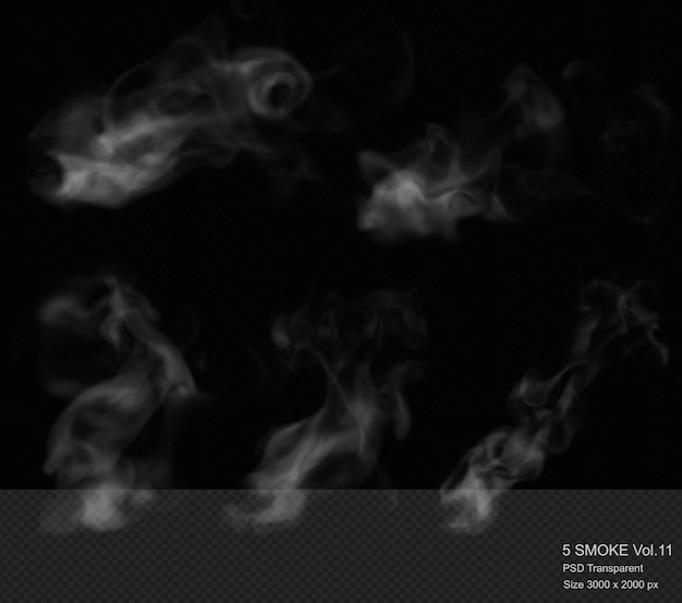 PSD render 3d aislado de vapor y humo