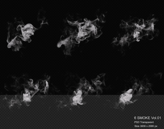 Render 3d aislado de vapor y humo