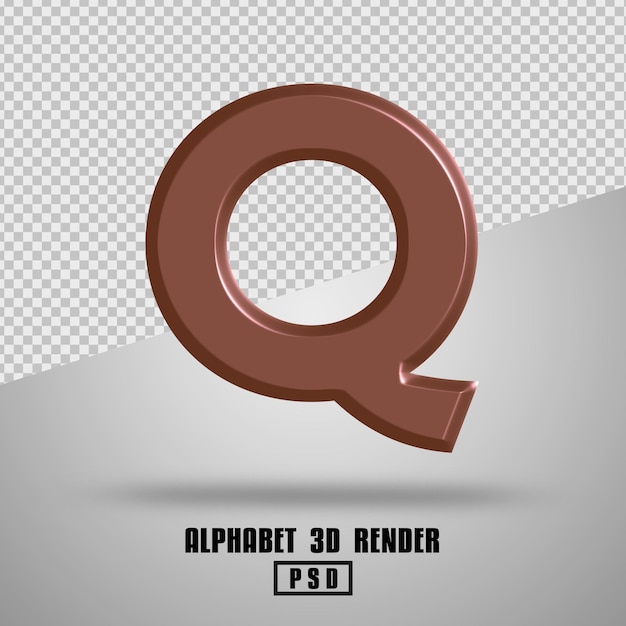 Render 3D Alfabeto color cobre