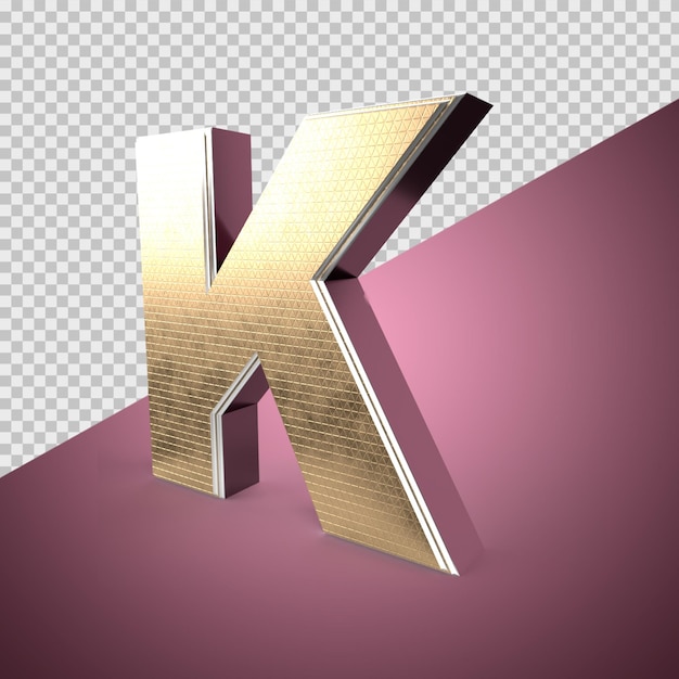 PSD render 3d del alfabeto k