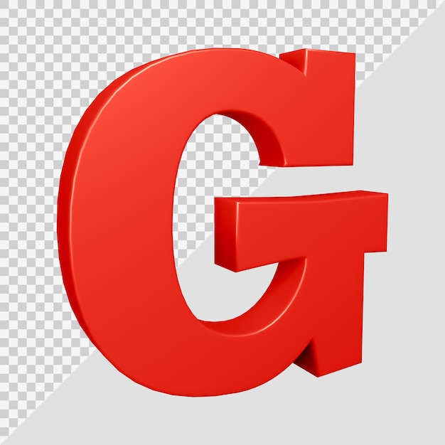 Render 3d del alfabeto letra g