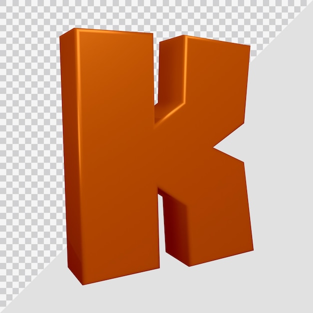 Render 3d del alfabeto letra k
