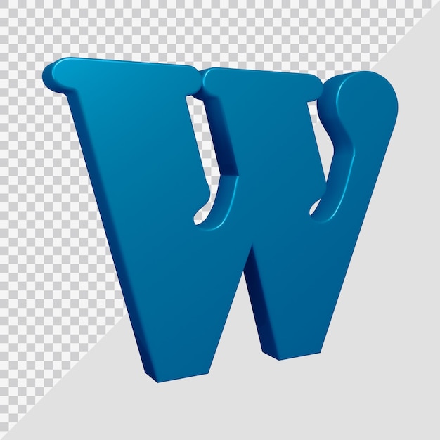 Render 3d del alfabeto letra w