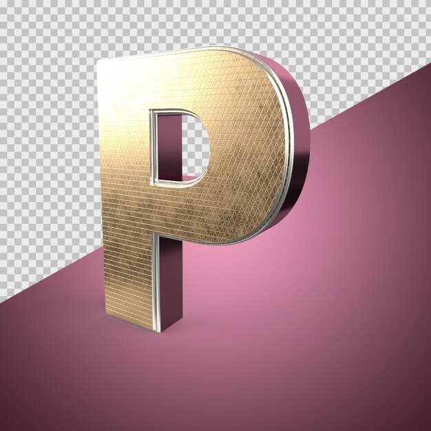 PSD render 3d del alfabeto p