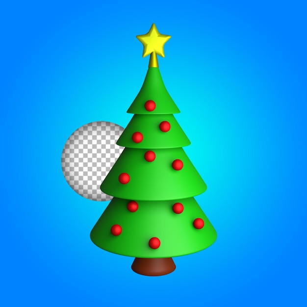 Render 3d del árbol de navidad