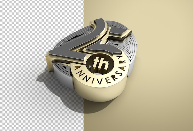 Render 3D Archivo Psd Transparente De Celebración De Aniversario De 25 Años