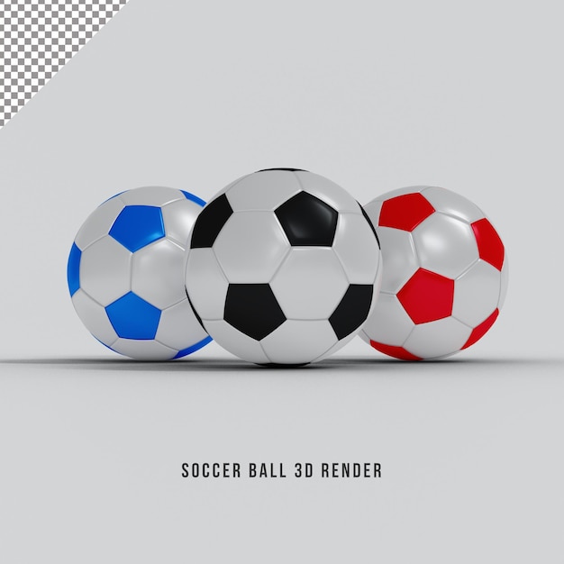 PSD render 3d de balón de fútbol