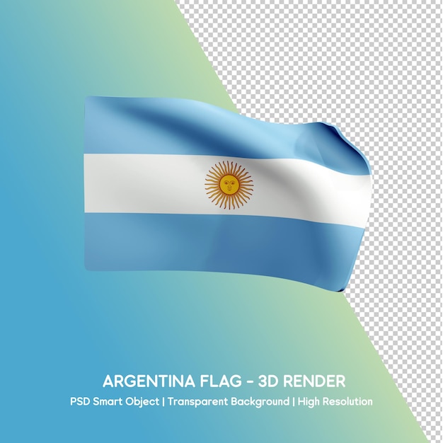 render 3d de la bandera argentina