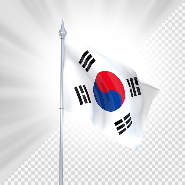 PSD render 3d de la bandera de corea