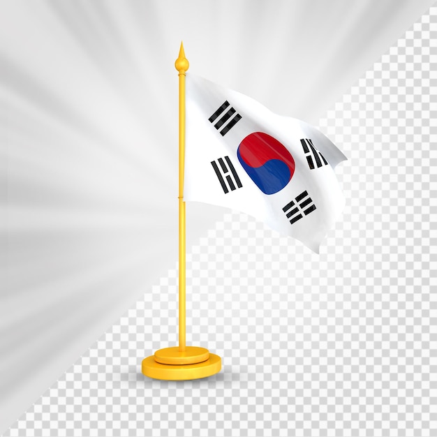 Render 3D de la bandera de Corea