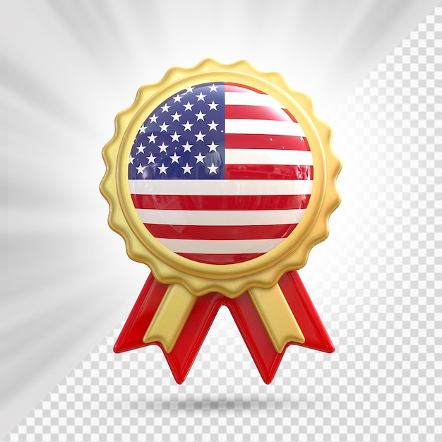 Render 3d de la bandera de Estados Unidos