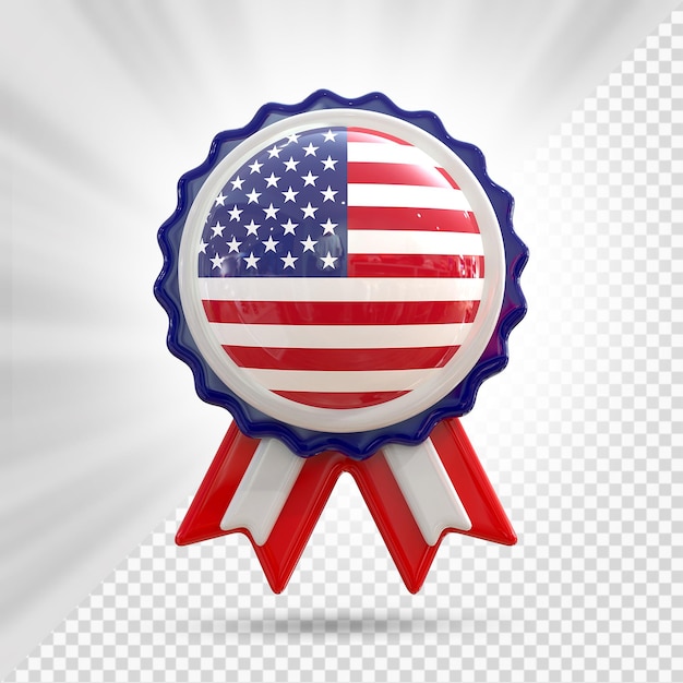 Render 3d de la bandera de Estados Unidos